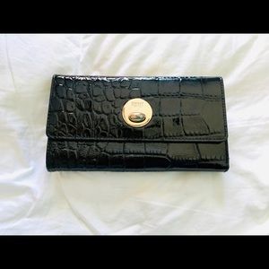 DKNY Black Patent Clutch in EUC